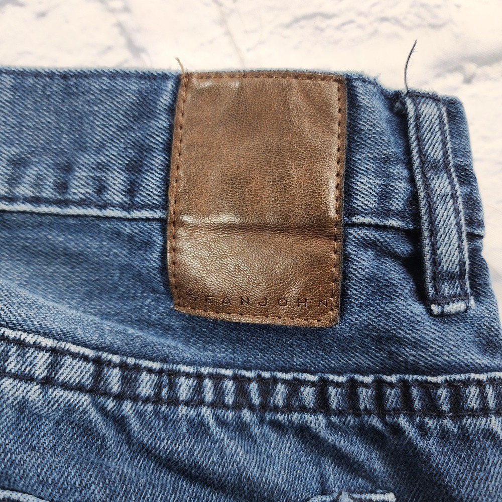 Sean John Jeans MENS 38X33 Tall Blue Baggy Wide Leg Hip Hop Skater VINTAGE Y2K - Picture 8 of 11